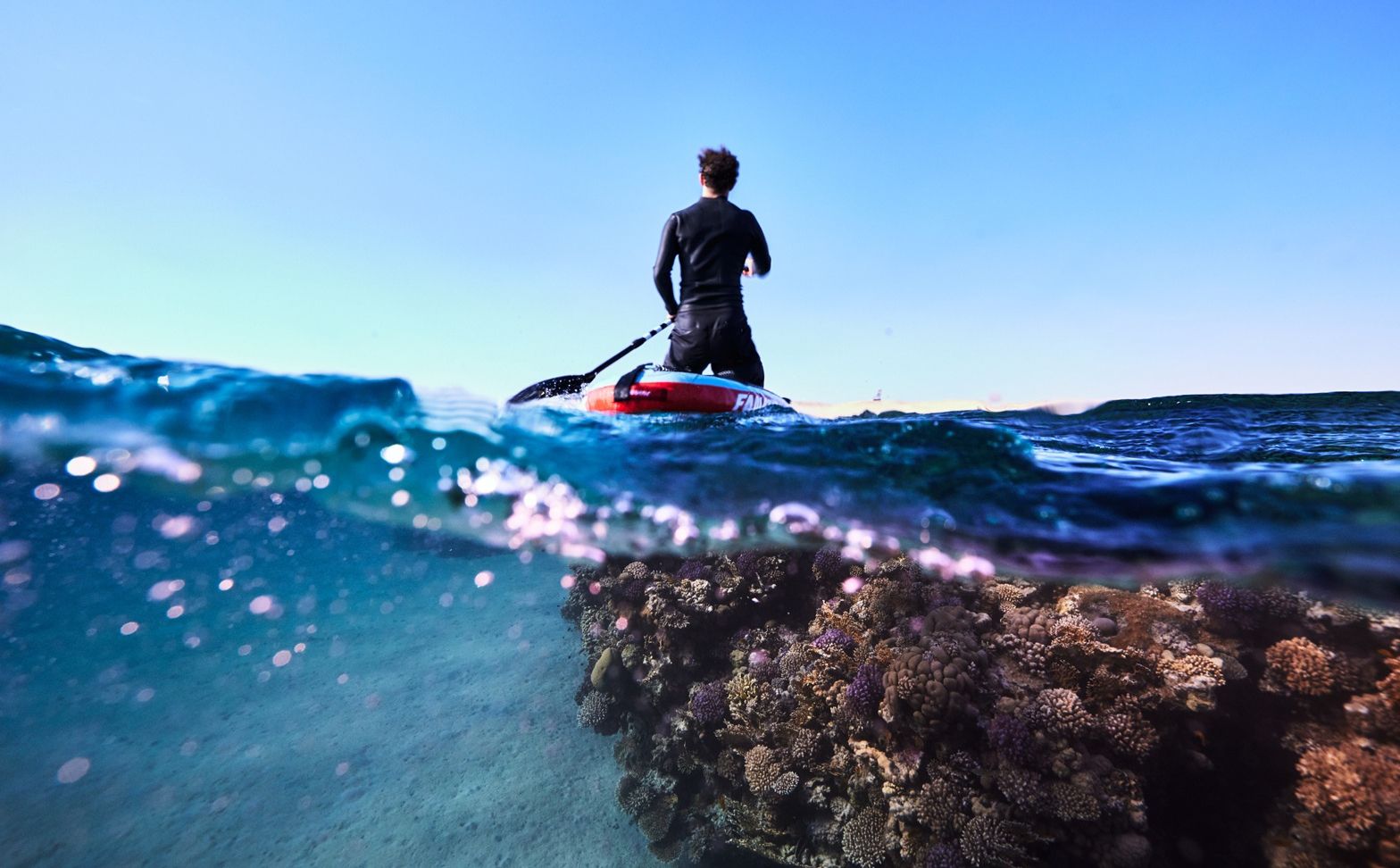 Paddleboarding on the NEOM coast